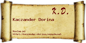 Kaczander Dorina névjegykártya